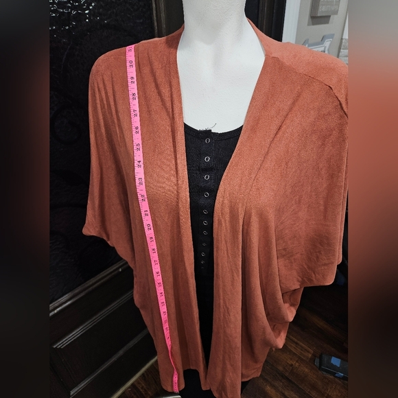Forever 21 Soft Suede like Blend Cardigan Sleeveless Rust Orange/brown XL. fall - Picture 2 of 5